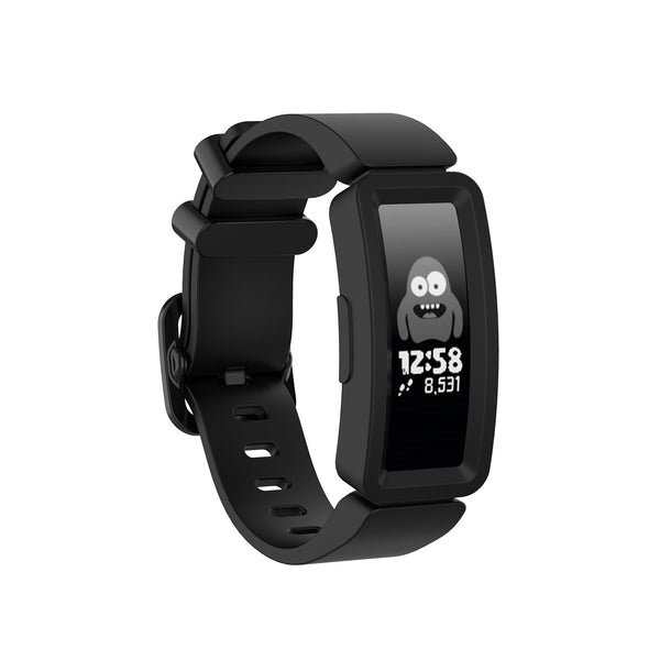 Black Plain Silicone Fitbit Ace 2 Strap/Fitbit Ace 2 Band