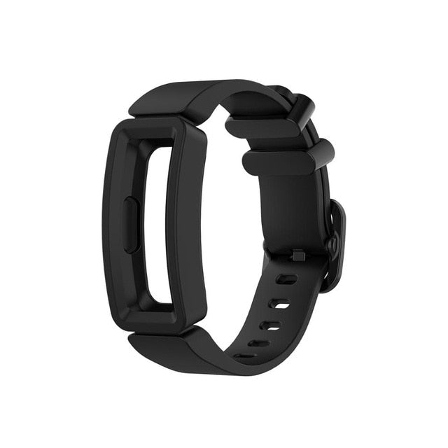 Black Plain Silicone Fitbit Ace 2 Strap/Fitbit Ace 2 Band