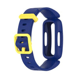 Blue (Yellow Clasp) Plain Silicone Fitbit Ace 3 Strap/Fitbit Ace 3 Band