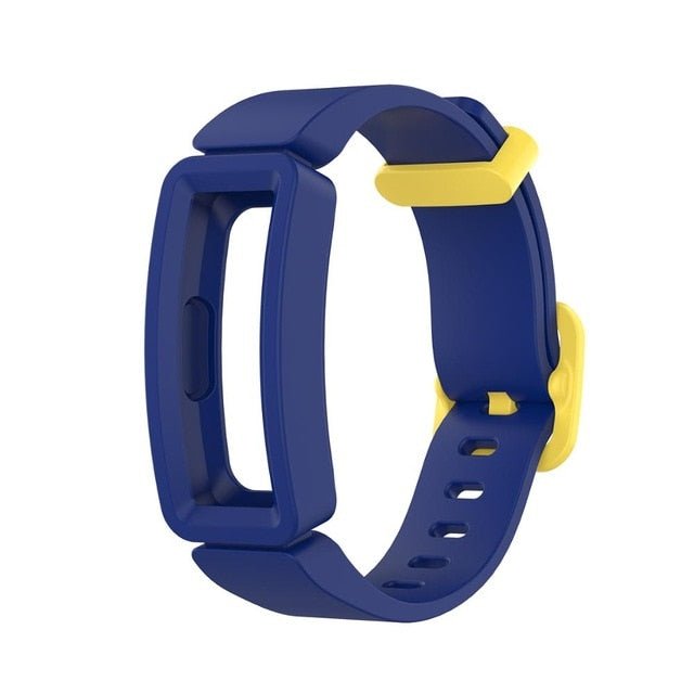 Blue/Yellow Plain Silicone Fitbit Ace 2 Strap/Fitbit Ace 2 Band