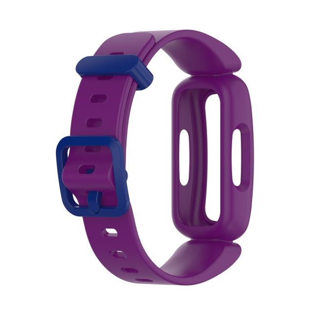 Dark Purple (Blue Clasp) Plain Silicone Fitbit Ace 3 Strap/Fitbit Ace 3 Band