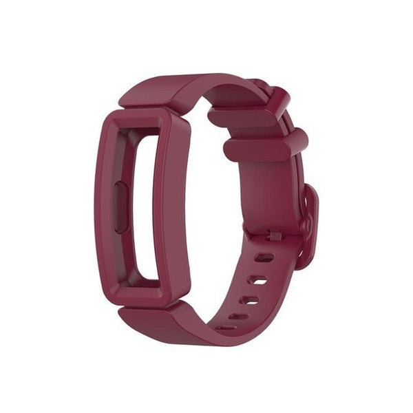 Dark Red Plain Silicone Fitbit Ace 2 Strap/Fitbit Ace 2 Band