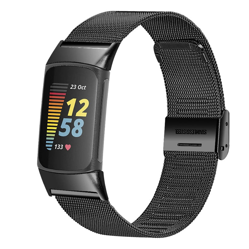 Fitbit Charge 5 Strap Fitbit Charge 6 Strap Black Milanese Strap B FitStraps