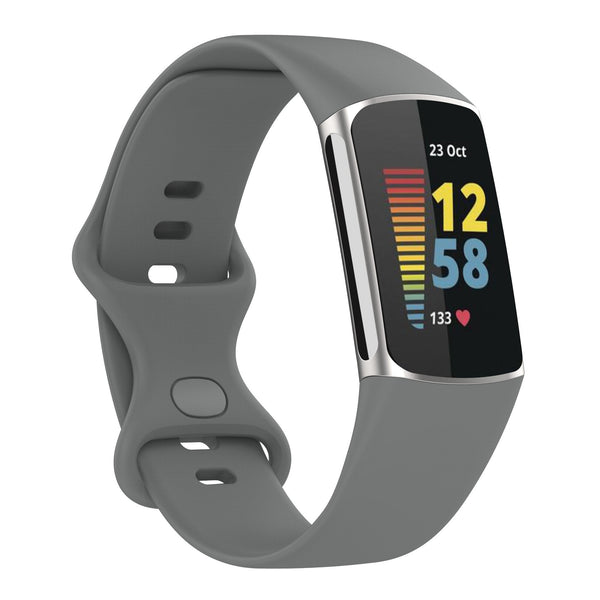 Fitbit Charge 5 Strap | Fitbit Charge 6 Strap | Grey Silicone Strap/Band