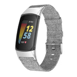 Fitbit Charge 5 Strap | Fitbit Charge 6 Strap | Grey Woven Canvas Strap/Band