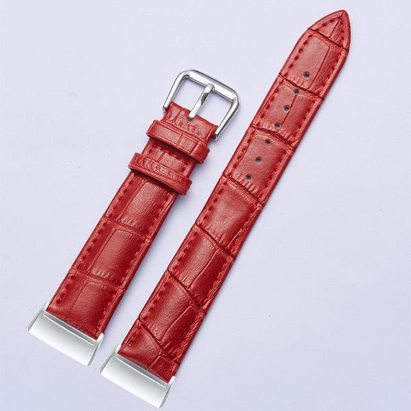 Fitbit Charge 5 Strap | Fitbit Charge 6 Strap | Handcrafted Red/Silver Leather Strap/Band