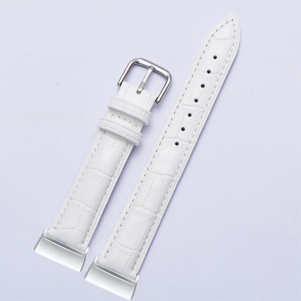 Fitbit Charge 5 Strap | Fitbit Charge 6 Strap | Handcrafted White/Silver Leather Strap/Band