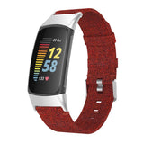 Fitbit Charge 5 Strap | Fitbit Charge 6 Strap | Red Woven Canvas Strap/Band