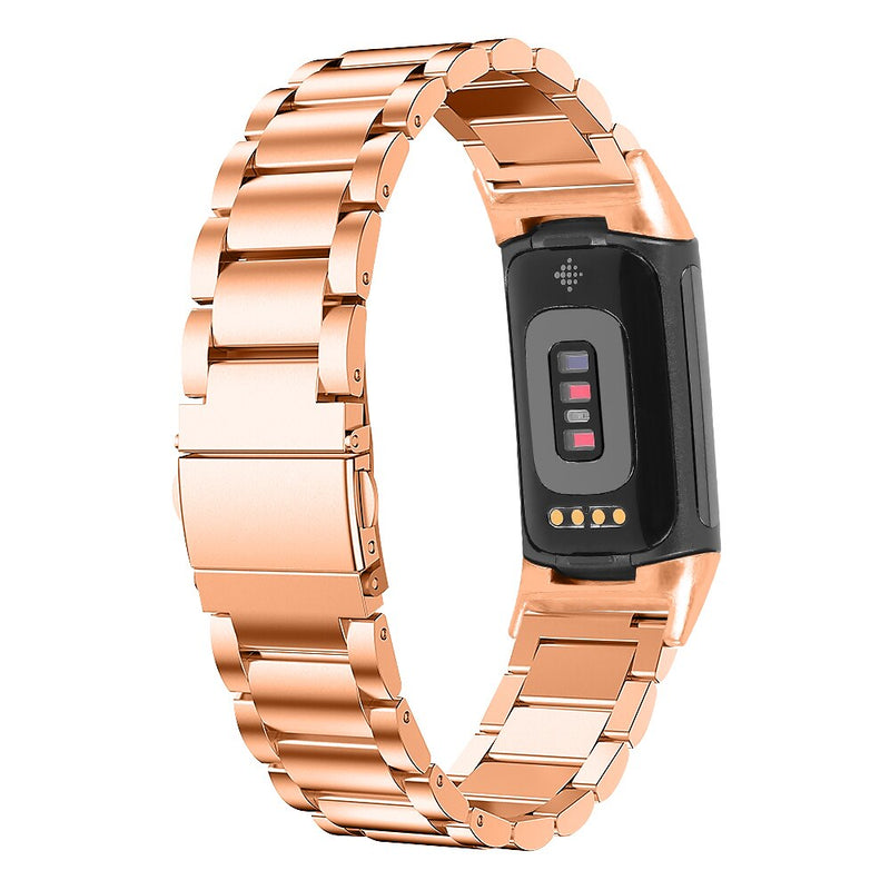 Fitbit Charge 5 Strap | Fitbit Charge 6 Strap | Rose Gold Classic Steel Strap/Band