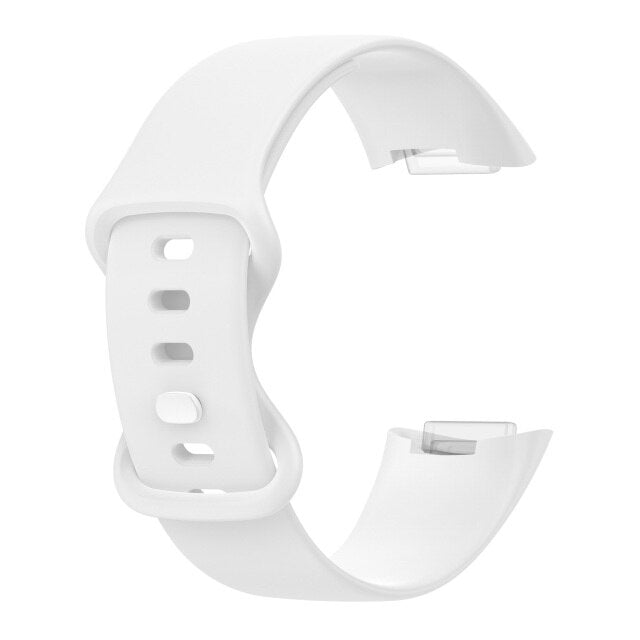 Fitbit Charge 5 Strap | Fitbit Charge 6 Strap | White Silicone Strap/Band