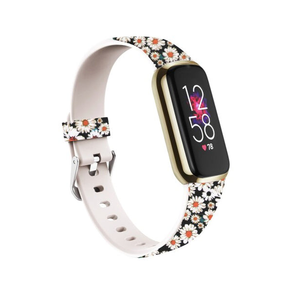 Fitbit Luxe Strap | Patterned Silicone Strap | Flowers