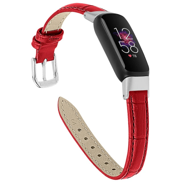 Fitbit Luxe Strap | Premium Leather Strap | Red