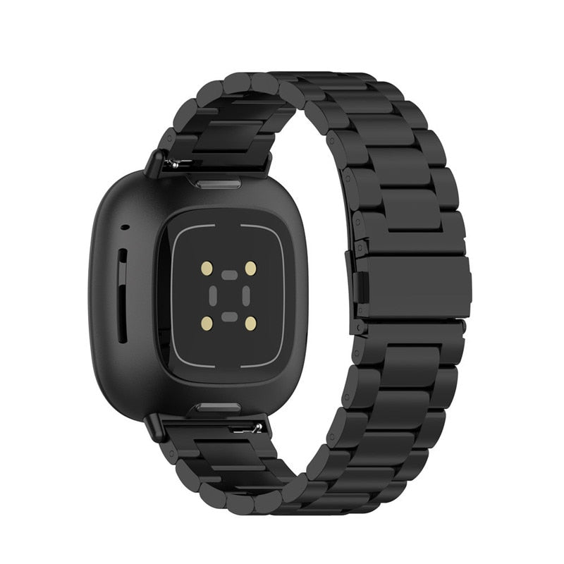 Fitbit Sense 2 Strap | Fitbit Versa 4 Strap | Black Metal Fitbit Strap