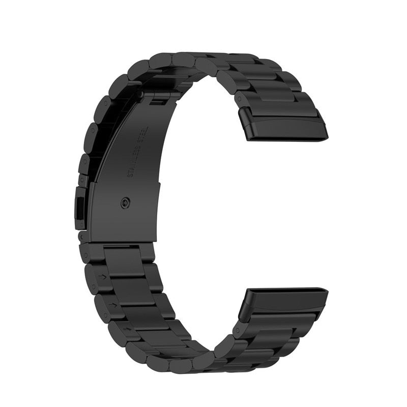 Fitbit Sense 2 Strap | Fitbit Versa 4 Strap | Black Metal Fitbit Strap