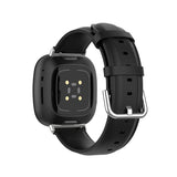 Fitbit Sense 2 Strap | Fitbit Versa 4 Strap | Black Premium Leather Fitbit Strap