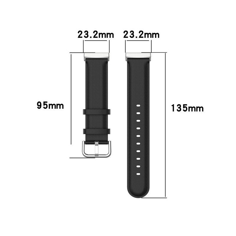 Fitbit Sense 2 Strap | Fitbit Versa 4 Strap | Black Premium Leather Fitbit Strap