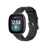 Fitbit Sense 2 Strap | Fitbit Versa 4 Strap | Black Premium Leather Fitbit Strap