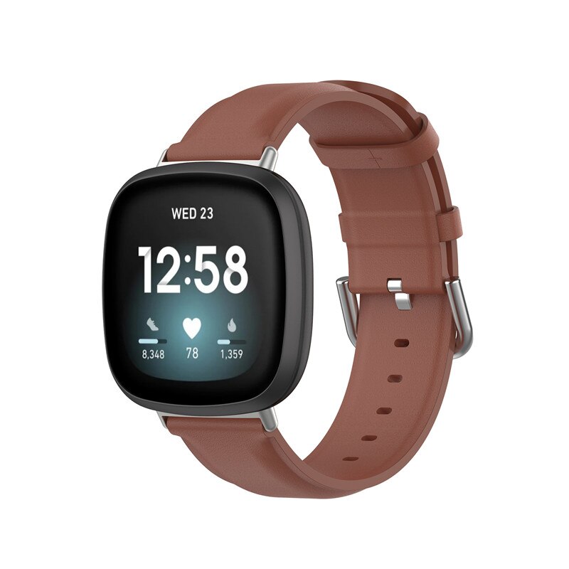 Fitbit Sense 2 Strap | Fitbit Versa 4 Strap | Brown Premium Leather Fitbit Strap