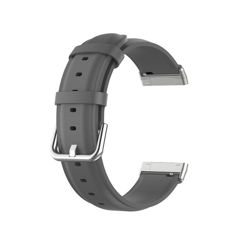 Fitbit Sense 2 Strap | Fitbit Versa 4 Strap | Grey Premium Leather Fitbit Strap