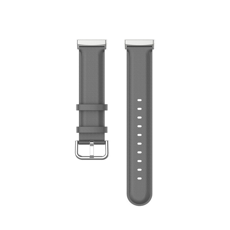 Fitbit Sense 2 Strap | Fitbit Versa 4 Strap | Grey Premium Leather Fitbit Strap