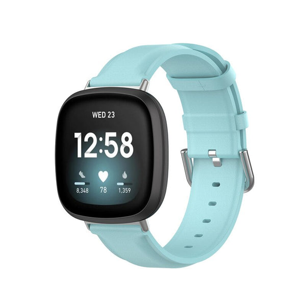 Fitbit Sense 2 Strap | Fitbit Versa 4 Strap | Sky Blue Premium Leather Fitbit Strap