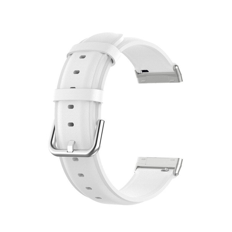 Fitbit Sense 2 Strap | Fitbit Versa 4 Strap | White Premium Leather Fitbit Strap