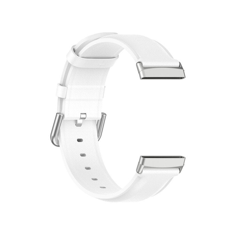 Fitbit Sense 2 Strap | Fitbit Versa 4 Strap | White Premium Leather Fitbit Strap