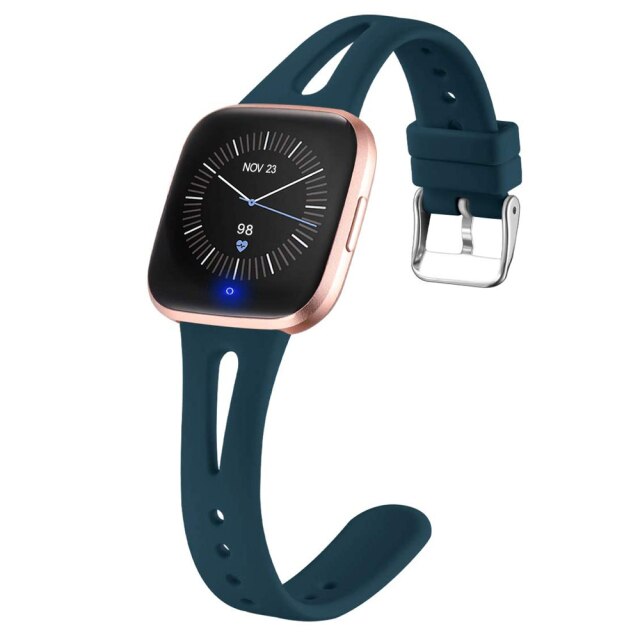 Fitbit Versa Strap | Fitbit Versa 2 Strap | Fitbit Versa Lite Strap | Narrow Plain Silicone Strap/Band (Ventilated) | 8 Colours Available