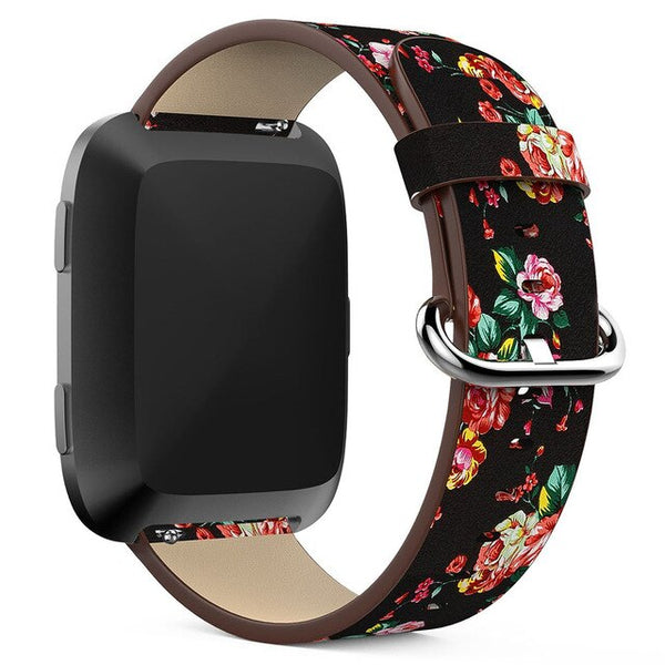 Fitbit Versa Strap | Fitbit Versa 2 Strap | Fitbit Versa Lite Strap | Patterned Leather Strap/Band | 4 Colours Available