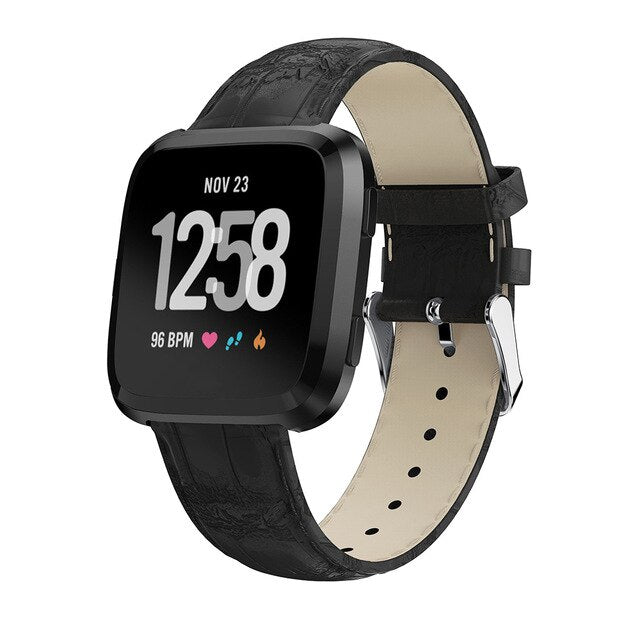 Fitbit Versa Strap | Fitbit Versa 2 Strap | Fitbit Versa Lite Strap | Smooth Leather Strap/Band | 4 Colours Available