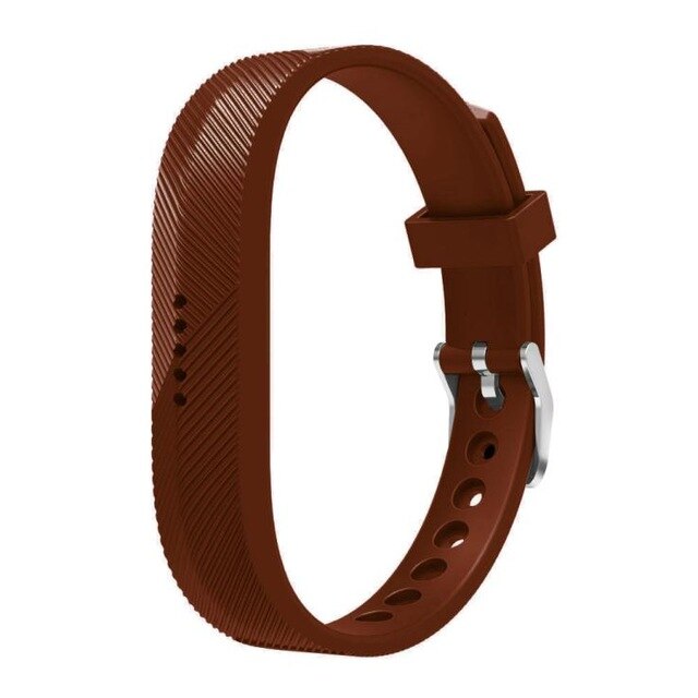 For Fitbit Flex 2 | Grained Silicone Strap | Coffee