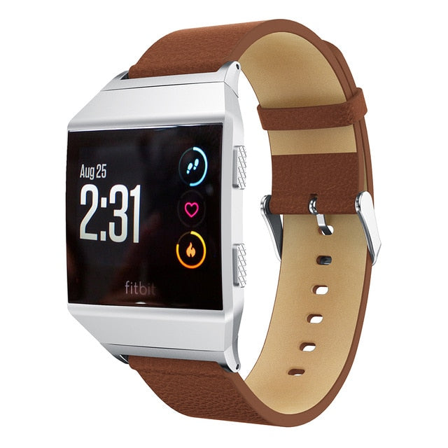 For Fitbit Ionic | Smooth Leather Strap/Band | 5 Colours Available