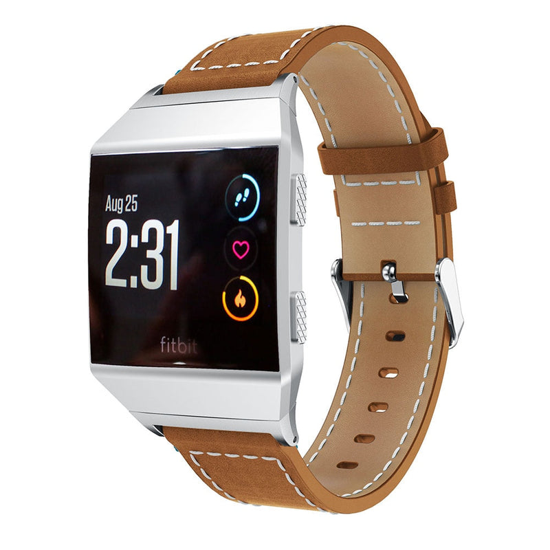 For Fitbit Ionic | Stitched Leather Strap/Band | 3 Colours Available