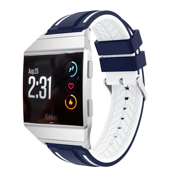 For Fitbit Ionic | Striped Silicone Strap/Band | 12 Colours Available