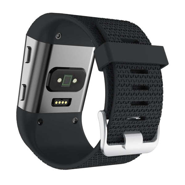 For Fitbit Surge | Grained Silicone Strap | Black