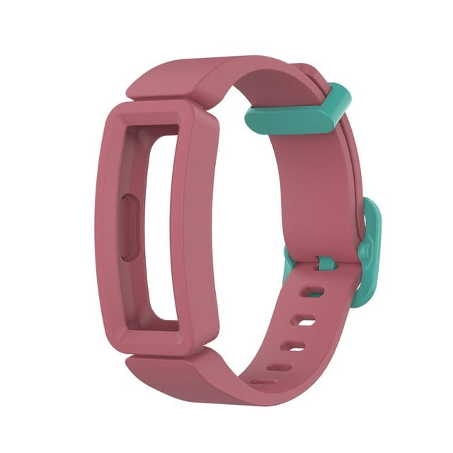 Light Red/Green Plain Silicone Fitbit Ace 2 Strap/Fitbit Ace 2 Band