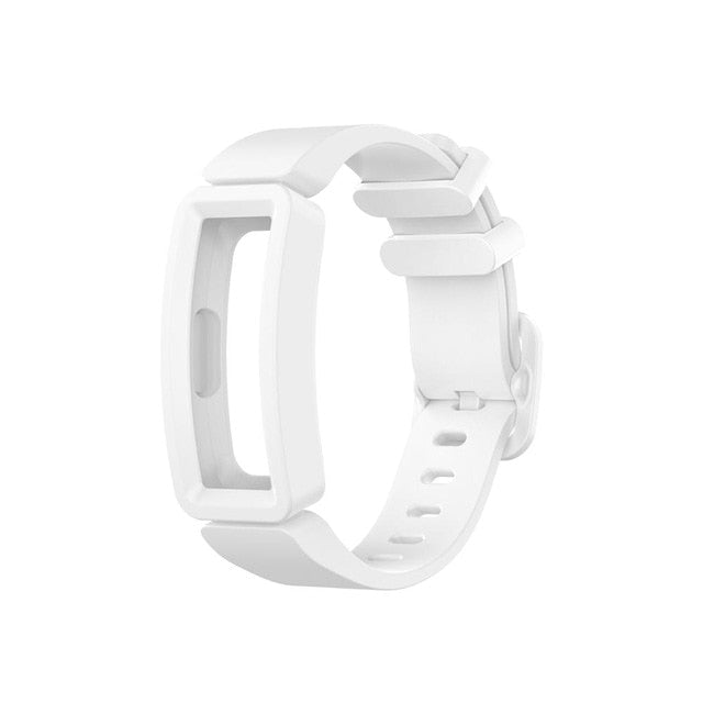 White Plain Silicone Fitbit Ace 2 Strap/Fitbit Ace 2 Band